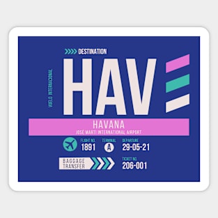 Havana (HAV) Airport Code Baggage Tag Magnet